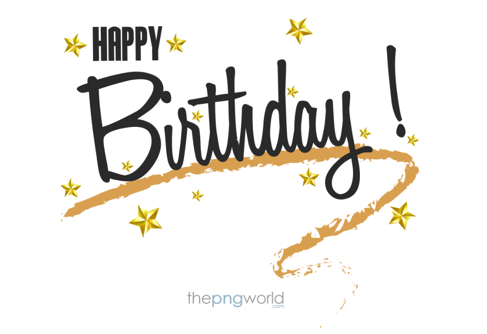 Happy Birthday Text with Stars PNG happy birthday,banner,celebration,stars,golden,happy,welcome,wish,celebrate,born day,wishes,text